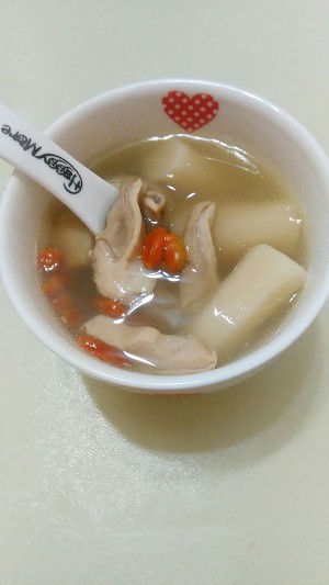 Chicken broth of abdomen of soup of abdomen of pig of the yam that raise a stomach, pig (the abdomen that contain a pig cleans a method) practice measure 17