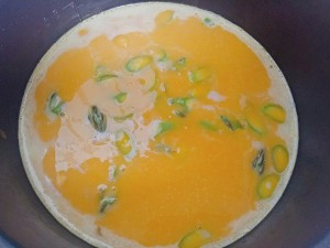 The practice measure of soup of asparagus of pumpkin of low card butter 6