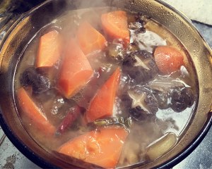 Greedy cry the practice measure of the soup of hotpot of Xianggu mushroom carrot of adjoining child 6