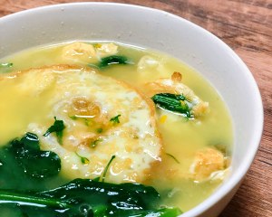 The practice measure of soup of egg of green vegetables of ｜ of quick worker soup 8