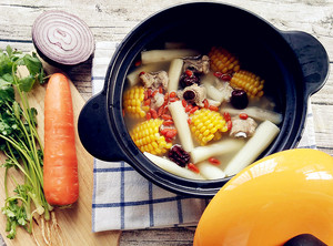The practice measure of the corn yam chop that stew 6