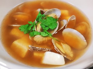 Soup of beautiful clam bean curd (tomato flavour) practice measure 6