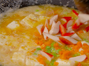 [a thick soup of salty yoke bean curd] bean curd is burned well, the egg should be used cleverly! practice measure 4