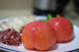 Can mix the practice measure of the boiling water of dawdle of tomato young soya bean that the meal has 5