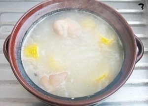 Sweet the practice measure of soup of corn pig hand 3