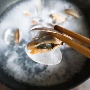 Soup of clam bean curd (reduce weight) practice measure 2