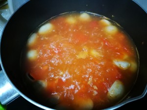 The practice measure of tomato soup New Year cake 5