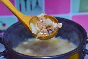 Qiu Dongzi fills - the practice measure of soup of white turnip sirlon 7