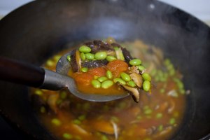 Can mix the practice measure of the boiling water of dawdle of tomato young soya bean that the meal has 9