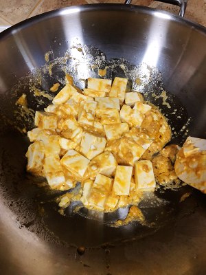 Quick worker dish: The practice measure of a thick soup of bean curd of the ovary and digestive glands of the crab 2