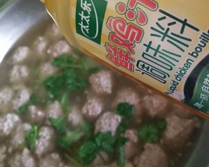 Boiled dumpling of hotpot caraway stuffing (soup of steamed stuffed bun, hamburger, a round mass of food) practice measure 31