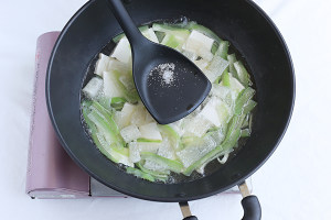 The practice measure of soup of bean curd of Sun of towel gourd bamboo 8