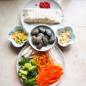 Soup of clam bean curd (reduce weight) practice measure 1