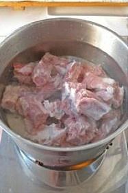 The practice measure of chop of boiled in clear soup 2