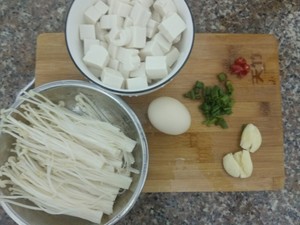 The practice measure of soup of beautiful mushroom of egg of delicate bean curd 1