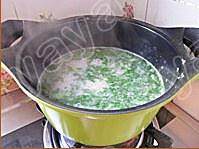 The practice measure of soup of a knot in one's heart of face of green vegetables egg 4