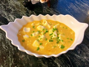 Quick worker dish: The practice measure of a thick soup of bean curd of the ovary and digestive glands of the crab 3