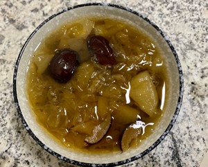 The practice measure of soup of red jujube of tremella snow pear 7