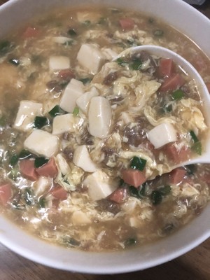 ひき肉の豆腐12の濃厚スープの実践尺度