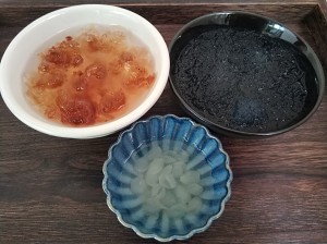 The practice measure of colour a thick soup of beauty of swallow of snow of rice of horn of peach glue black 3