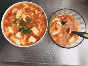 The practice measure of soup of tomato bean curd 10