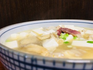 The practice measure of soup of smooth mushroom of ham bean curd 4