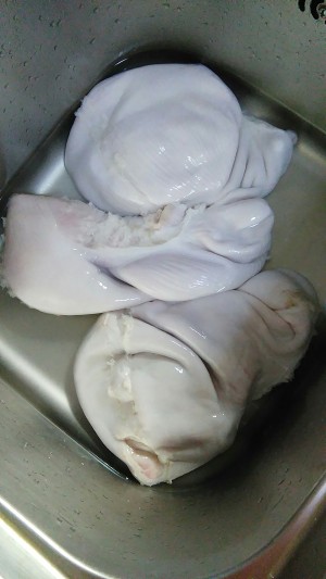Chicken broth of abdomen of soup of abdomen of pig of the yam that raise a stomach, pig (the abdomen that contain a pig cleans a method) practice measure 2