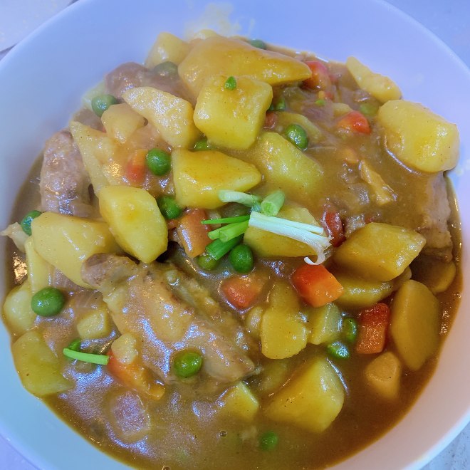 ごはんといっしょのカレーポテトチョップの練習を上回ります