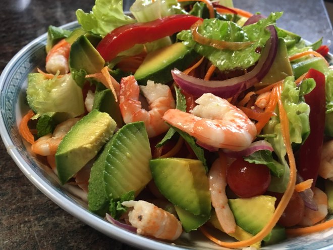 
The practice of salad of fruit of oil of bright shrimp ox, how to do delicious