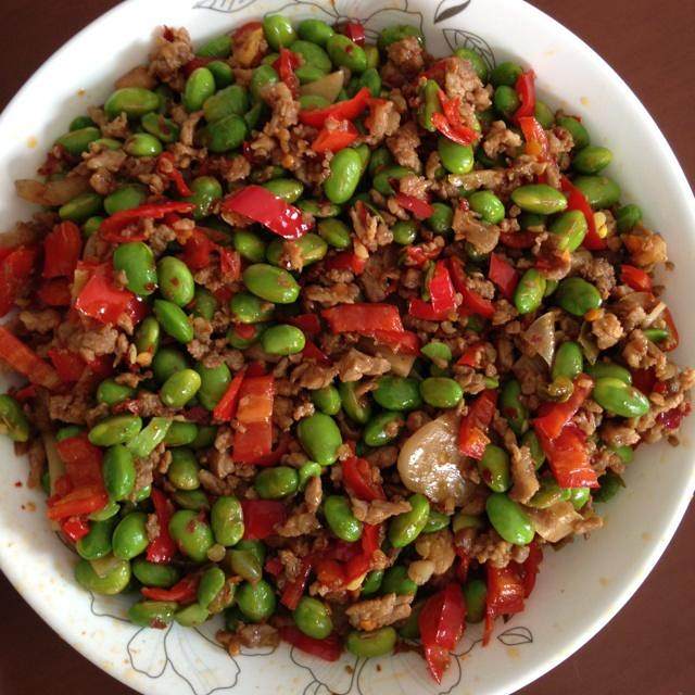 
Leave the way of young soya bean of meal ground meat, how to do delicious