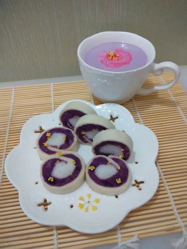 
The practice that violet potato yam coils, violet potato yam coils how to be done delicious