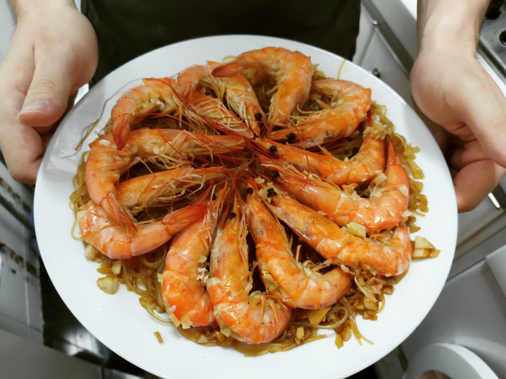 
The practice of prawn of evaporate of Chengdu of garlic of vermicelli made from bean starch, how to do delicious