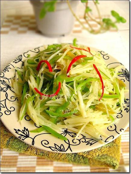
The practice of silk of green pepper potato, how is silk of green pepper potato done delicious