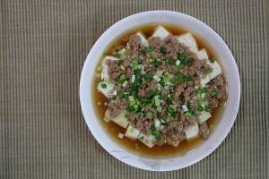 The practice measure of bean curd of ground meat evaporate 6