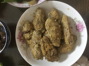 The practice measure of wing of salty yoke chicken 9