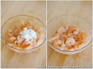 The practice measure of slippery egg shelled fresh shrimps 2