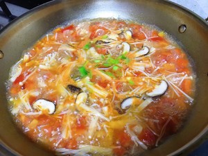 スーパーと食欲をそそるトマトの鍼の進行の滞在の豆腐のスープの実践測定 3 
