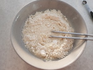The practice measure of Lenten stuffing thin pancake made of millet flour 2