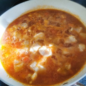 「トマトのバシャ6の魚のスープの麺の実践測定」