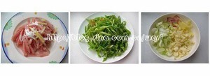 The practice measure of green pepper shredded meat 1