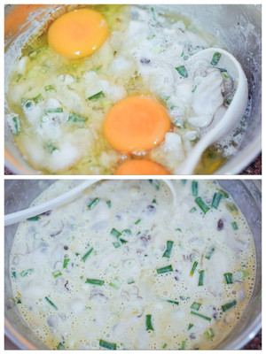 The characteristic oyster bake in a pan of wet Shan mom (unripe oyster / sea Li decoct / Ke young decoct) practice measure 3