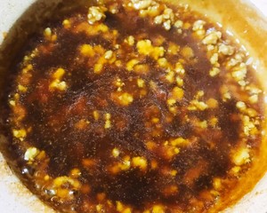 The practice measure of a thick soup of ground meat egg 5