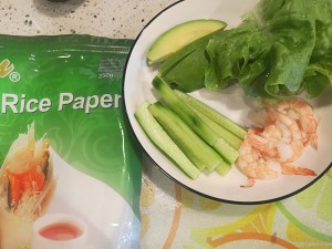 Rice Paper Roll of spring roll of Vietnam of shrimp of bovine oil fruit (suit health eat reducing weight) practice measure 1