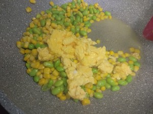 若い大豆のとうもろこしを卵4で炒める練習対策 