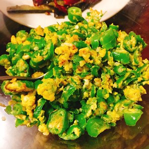 The practice measure that green pepper fries go with rice of egg rice killer 5