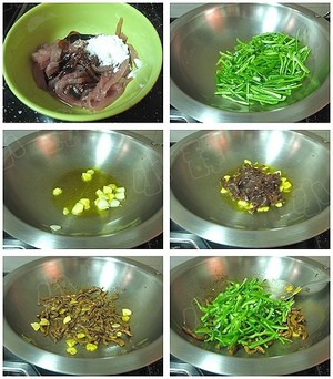 The practice measure of green pepper shredded meat 1