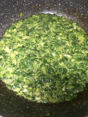 The practice measure of cake of spinach of dried small shrimps 2