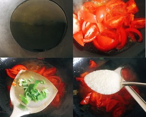 The practice measure that tomato of novice of the daily life of a family fries beautiful dish 4