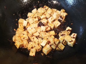 Fabaceous valve burns bean curd / the practice measure of ground meat bean curd 6