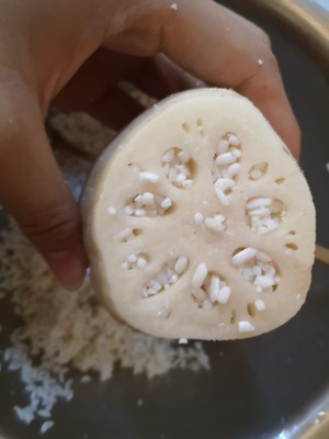 The practice measure of sweet lotus root of sweet juice polished glutinous rice 4